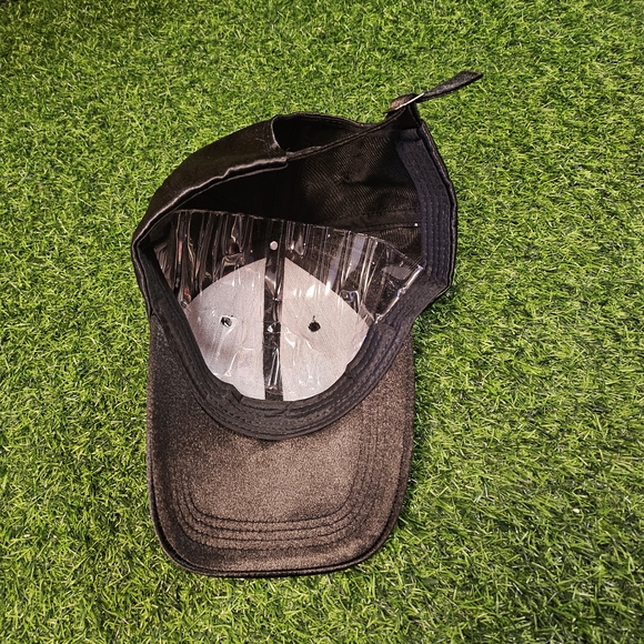 Black Satin Baseball Cap - Picture 4 of 4